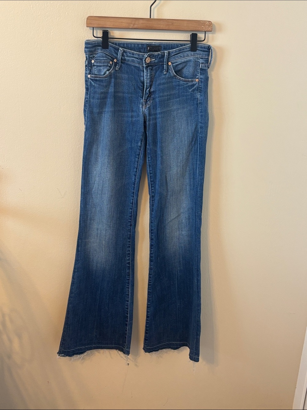 Mother The Wilder Boot Cut Raw Hem Jeans